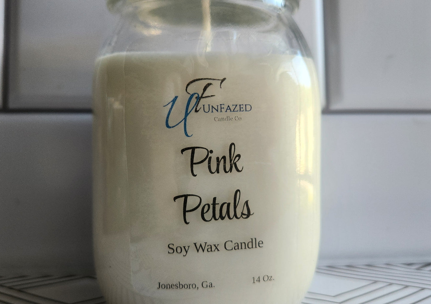 Pink Petal Mason Jar Candle